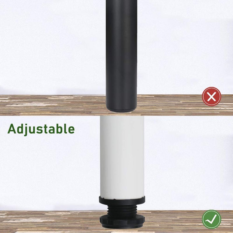 QLLY 28 inch Adjustable Tall Metal Desk Legs, Office Table Furniture Leg Set, Set of 4 (White) - Image 4